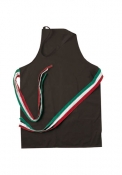 GREMBIULE IN COTONE CON LACCI TRICOLORE