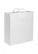 Shopper in carta kraft bianca, maniglia piatta 45X48X15 cm