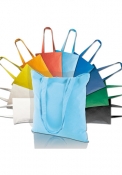 Shopper in cotone leggero colorato, manici lunghi
