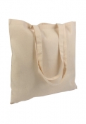 Shopper in cotone medio natural manici lunghi